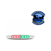 6" Trux Dual Revolution LEDs (Choose Color and Style) SLIM FLATLINE Red to Green Slim - 6 Diodes Light Gray