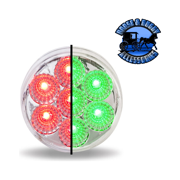 2.5" Round Trux Dual Revolution LEDs (Choose Color) 2.5" ROUND Red to Green - 7 Diodes Light Gray