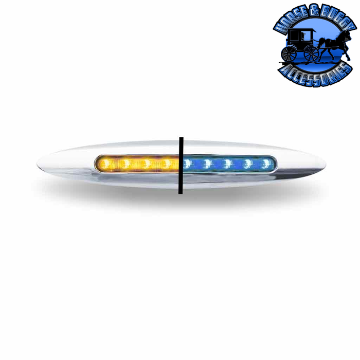 Light Gray 6" Trux Dual Revolution LEDs (Choose Color and Style) DUAL REVOLUTION Amber to Blue Slim Flatline - 9 Diodes