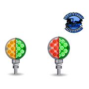3" Double Face LEDs - Trux Dual Revolution (Choose Style and Color) DOUBLE FACE Amber/Red Turn & Marker to Green Round - 28 Diodes Gray