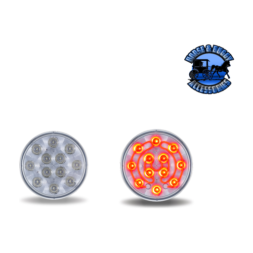 Gray 4" Heated Round Trux LEDs (Choose Color) 4" ROUND Clear Red - 12 Diodes