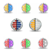 2" Round Trux Dual Revolution LEDs (Choose Color and Style) 2" ROUND Amber to Blue - 7 Diodes,Amber to Green - 7 Diodes,Amber to Purple - 7 Diodes,Amber to Red - 7 Diodes,Red to Blue - 7 Diodes,Red to Green - 7 Diodes,Red to Purple - 7 Diodes,Red to White - 7 Diodes,Amber to White Flatline - 9 Diodes,Red to Blue Flatline - 9 Diodes Gray