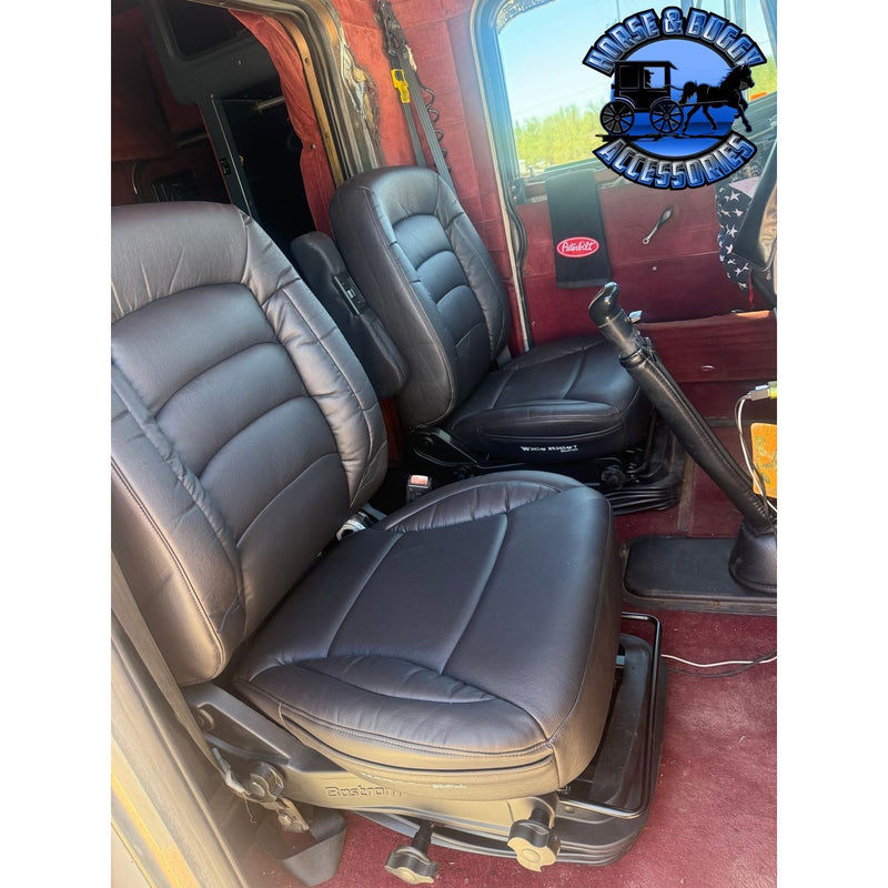 5110001-900  Bostrom Semi-Truck Seat - Wide Ride II Plus Serta Low Base Mid-Back W/ Armrests - Black Ultra-Leather