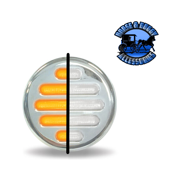 Light Gray 2" Round Trux Dual Revolution LEDs (Choose Color and Style) 2" ROUND Amber to White Flatline - 9 Diodes