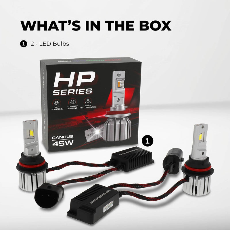 SB-HPHL-9004 9004 / HB1 LED Light Bulbs - High Power 90W - Dual Beam - 10,000 Lumens - 6500K