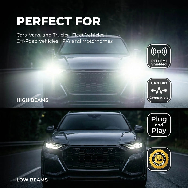 SB-HPHL-9005 9005 / HB3 LED Light Bulbs - High Power 90W - High Beam / Low Beam - 10,000 Lumens - 6500K