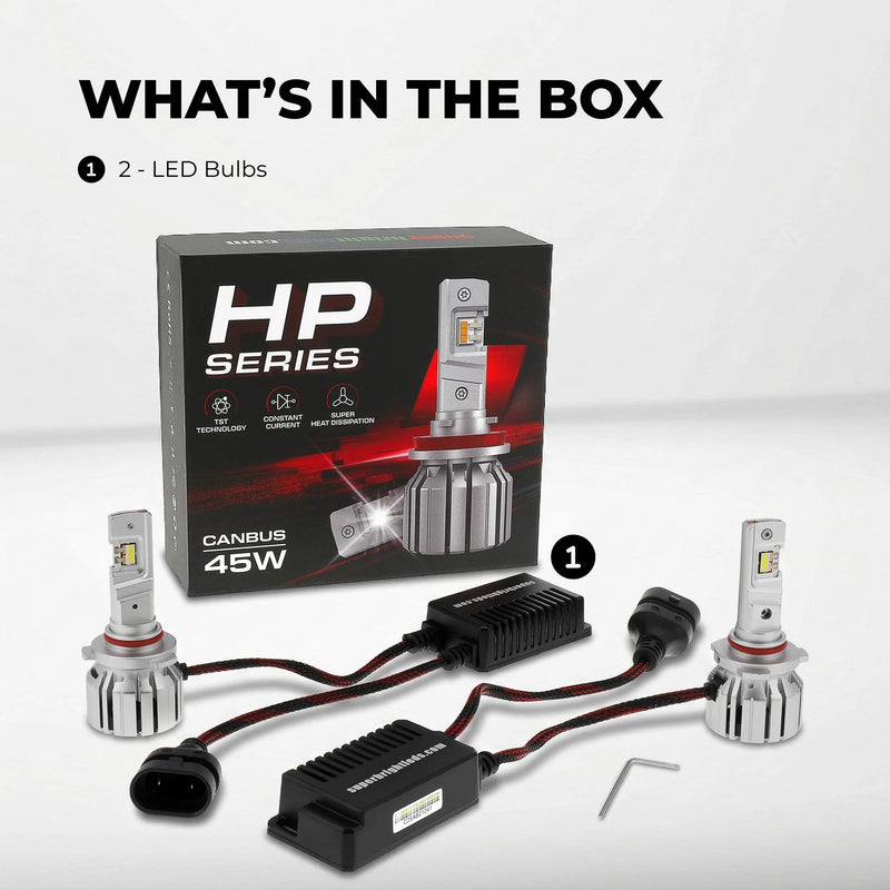 SB-HPHL-9005 9005 / HB3 LED Light Bulbs - High Power 90W - High Beam / Low Beam - 10,000 Lumens - 6500K