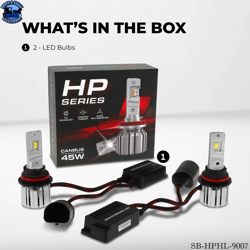 SB-HPHL-9007 9007 / HB5 LED Light Bulbs - High Power 90W - Dual Beam - 10,000 Lumens - 6500K