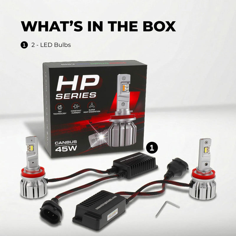 SB-HPHL-H11 H8 / H9 / H11 / H16 LED Light Bulbs - High Power 90W - High Beam / Low Beam / Fog Light - 10,000 Lumens - 6500K