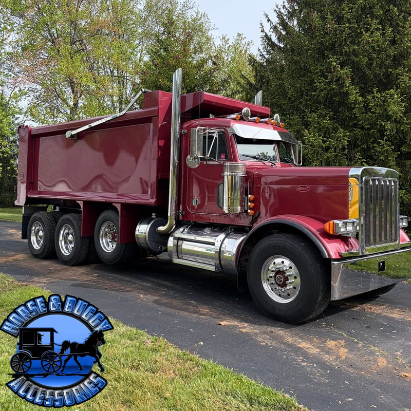 TPHD Small But Mighty Aluminum Hood With SS Extended Grille & Surround For Peterbilt 379 119 BBC Short Hybrid #01-125901