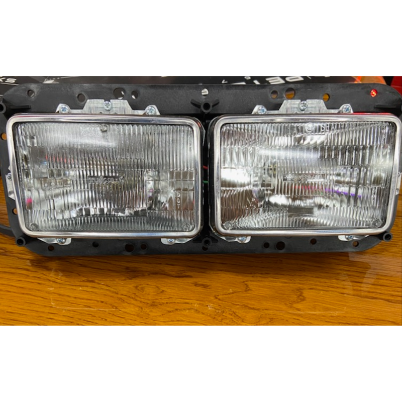 29-1606005TK  TPHD Dual Square Headlight Assembly Replaces K256-880-2 For Freightliner Classic, Kenworth T800, W900 HEADLIGHT Dim Gray