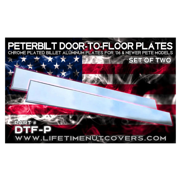 Black #dtf-P  lifetime Chrome plated billett aluminum door to floor plain (no engraving) (Sold in pairs)