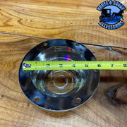 LT-CFOC-7W Chrome Plated Billet Aluminum Front Oil Cap Covers for 5-1/2" Bolt Pattern for BUD WHEELS & LARGE BOLT PATTERNS 1994 & Older - With WINDOW CENTER (Pair) hub cap Dark Khaki