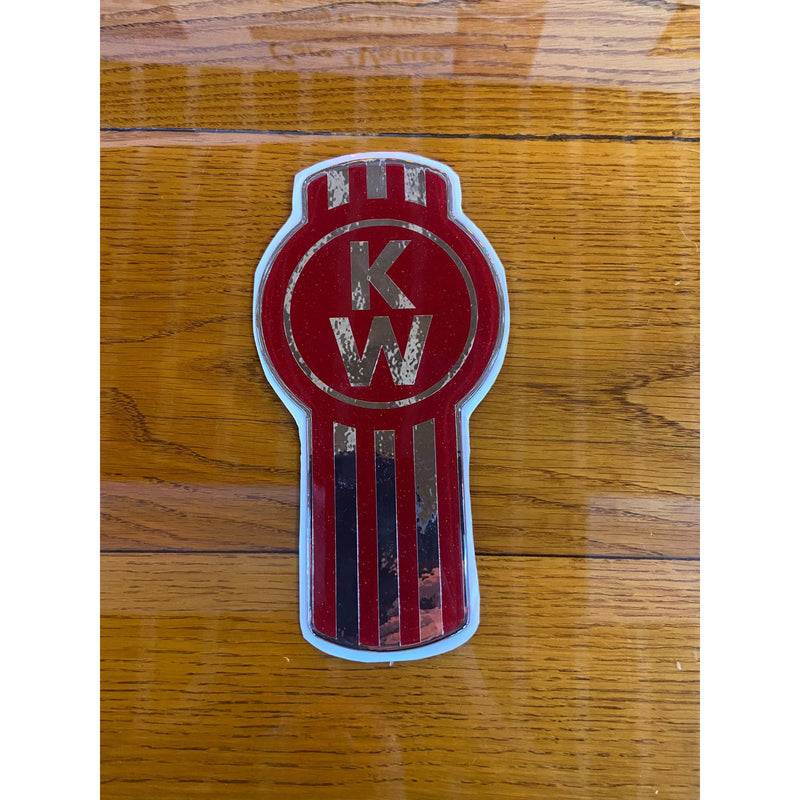 Custom Kenworth Emblem Decal Made In The USA (Choose Color) Emblems New Style Red/Chrome Sienna