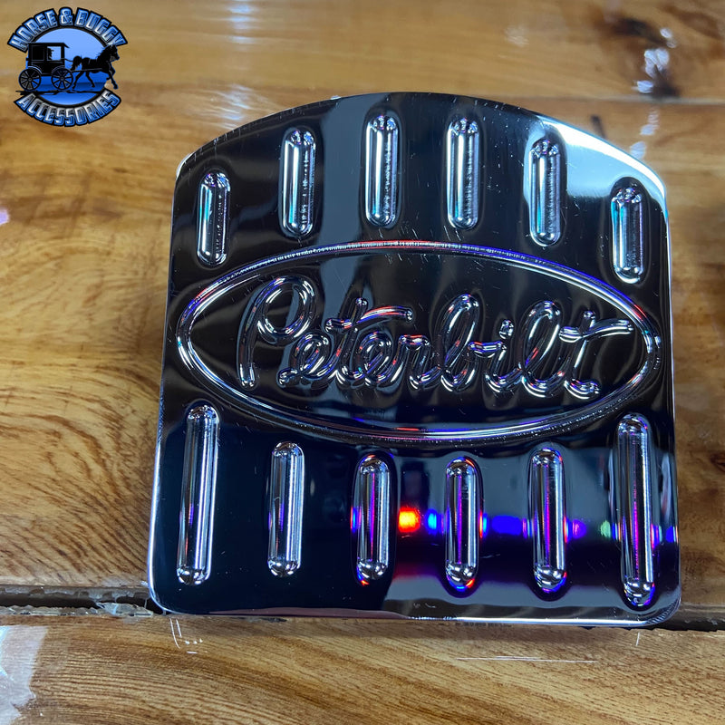 RZ-PS3-PBBAC Peterbilt Style Solid Billet Aluminum Pedal Set of 3 with Peterbilt Cut Out (379,389,359) Dark Slate Gray