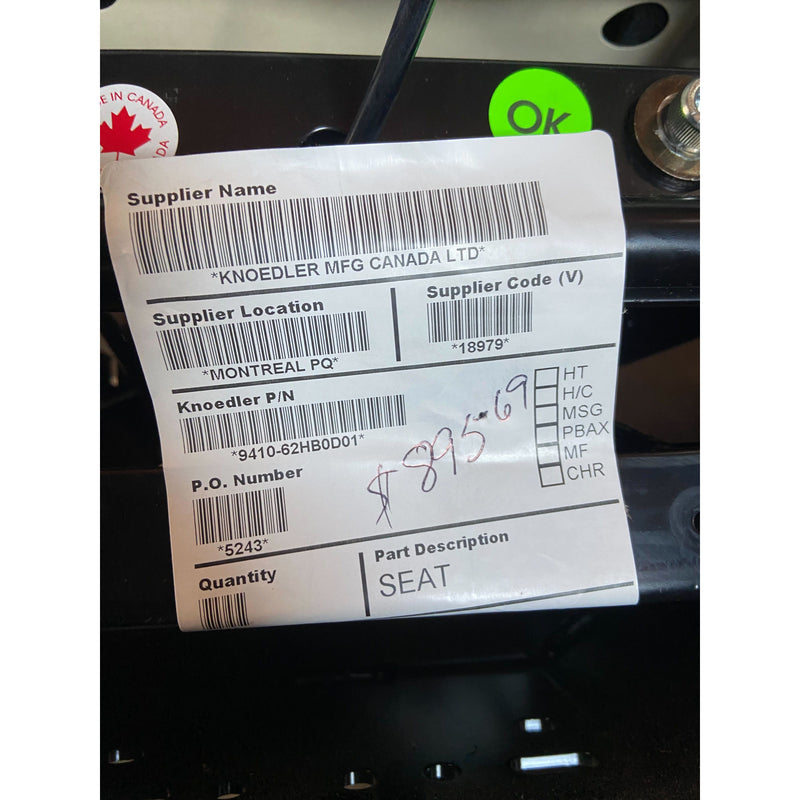 9410-62HB0D01 Seat with Black Mordura