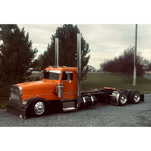 Rollin low Freightliner visor "timeless" (with bead roll) 9"x5" reverse bowtie 304 stainless #4053 Freightliner Visor Dark Slate Gray