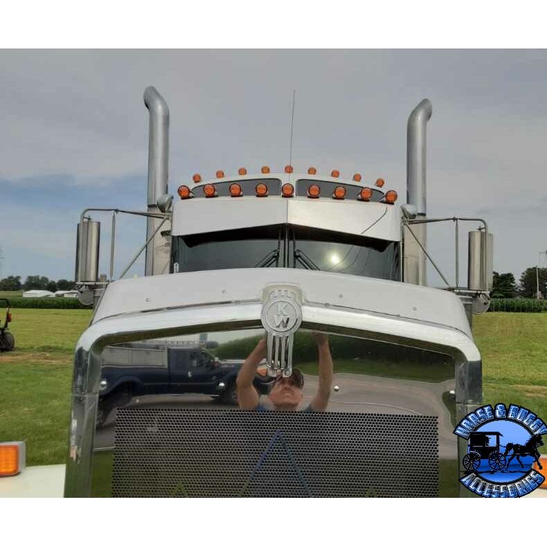Rollin low Kenworth reverse bowtie 11X7" visor Curve windshield #2012
