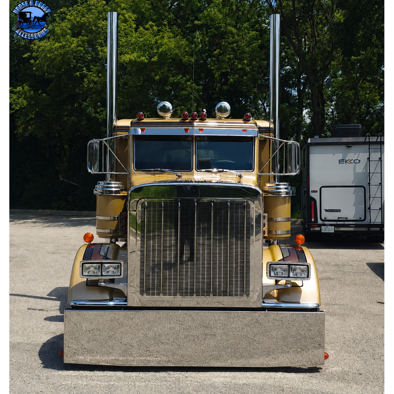 #PFT-SM-GLDN-SS (Golden Child) Custom Peterbilt 379,389,388 6" Straight visor