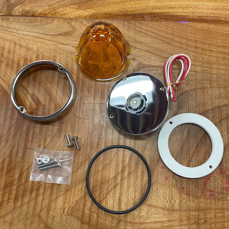 "Super Sealed" Twist Lock Watermelon Flush Mount Kit - 2 Wire 1156 (Choose Lens Color) watermelon glass lens Amber,Clear,Red Sienna