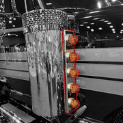 Peterbilt 589 Air Breather Panel - Strapless Design - Front Side (Choose Light Configuration) (4) Watermelon Lights Holes,(8) 3/4" Light Holes Black