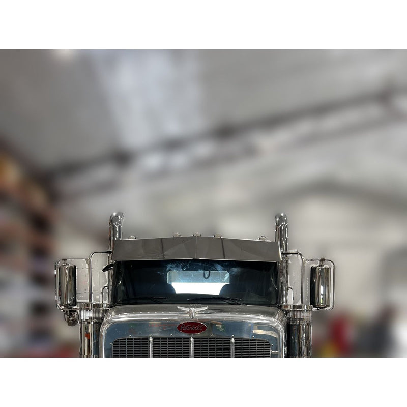 Iowa Customs 2.1m cab visor (Kenworth T680, T880, W990) (Peterbilt 567, 579, 589) (Mounts to Factory Visor Brackets) (Choose style)