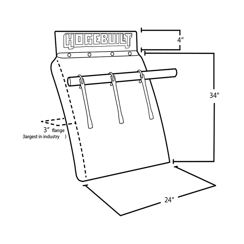 H-JL100424 34'' (304SS) QUARTER FENDER KIT W/TUBE BRACKET STLYE (PAIR) QUARTER FENDER Black