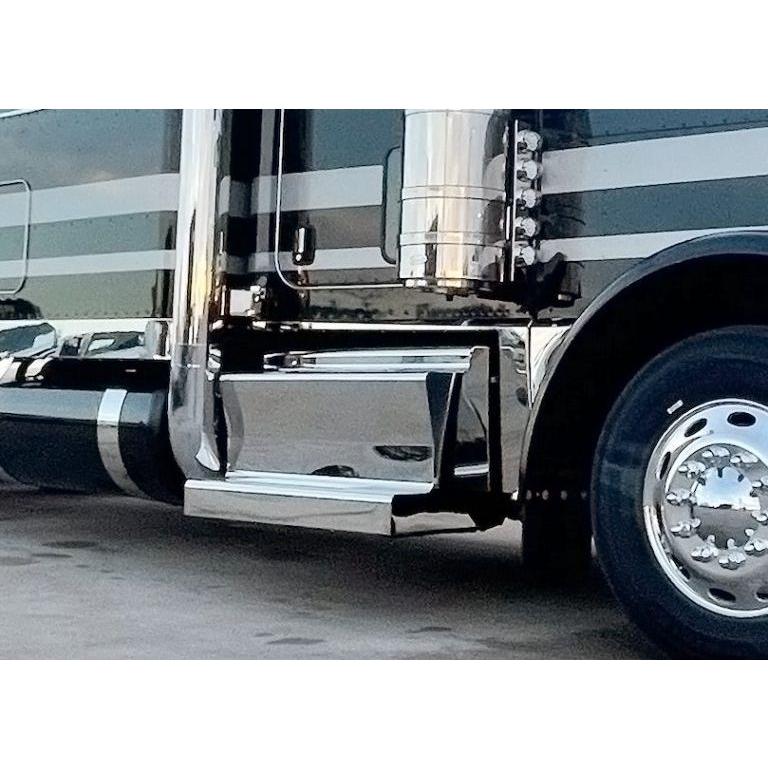 (2010-2017) dpf Peterbilt passenger lid cover and step. 2pc polished stainless step box Dark Slate Gray