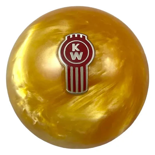 Kenworth Emblem Shift Knobs (1/2"-13 female threads) Twisted Shifterz (Choose Color) SHIFTER Amber Pearl Dark Goldenrod