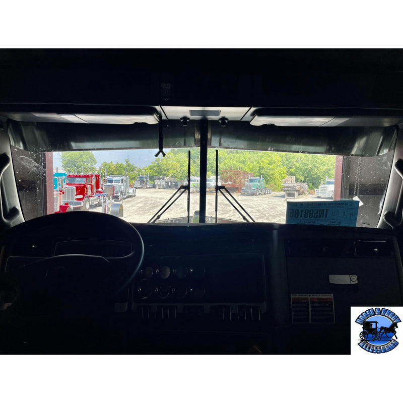 Rollin low Kenworth 8" x 6" reverse bowtie visor fits-aero cab models #2021 visor Gray