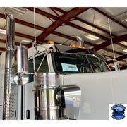 Rollin low Kenworth 8" x 6" reverse bowtie visor fits-aero cab models #2021 visor Dark Gray