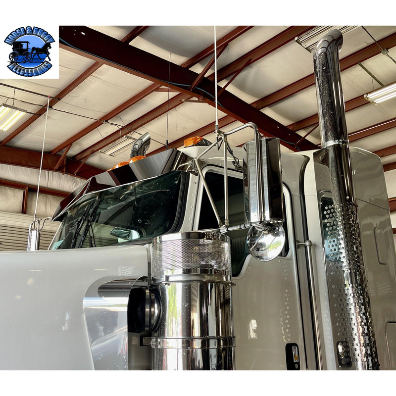 Rollin low Kenworth 8" x 6" reverse bowtie visor fits-aero cab models #2021 visor Dark Gray