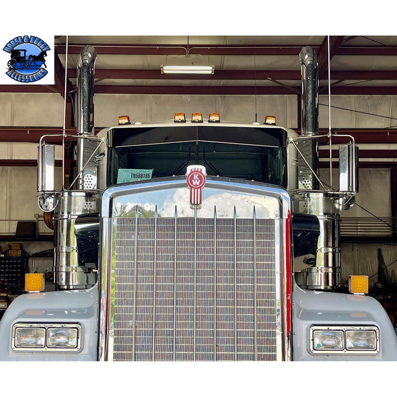 Rollin low Kenworth 8" x 6" reverse bowtie visor fits-aero cab models #2021 visor Dark Slate Gray