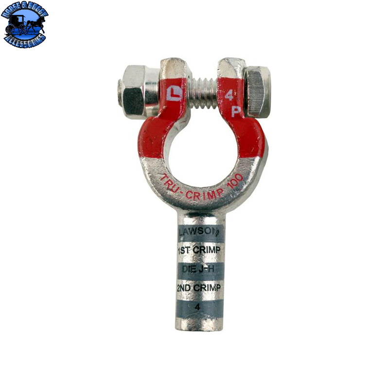 Terminal de batería Tru-Crimp® 4 AWG de barril recto positivo