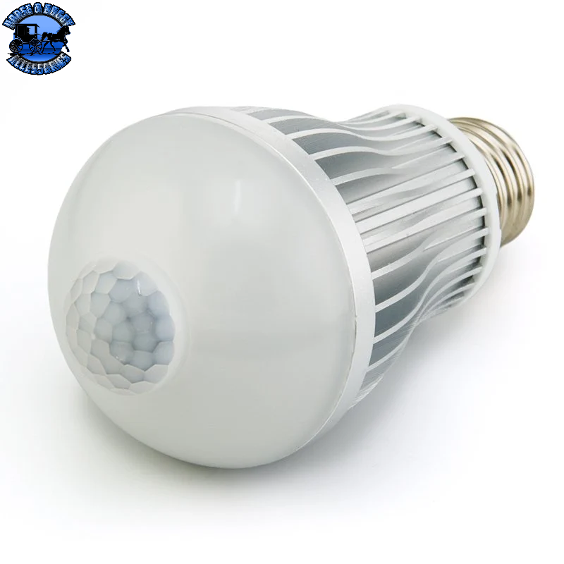6 WATT LED A19 GLOBE BULB W/MOTION SENSOR ; COOL WHITE