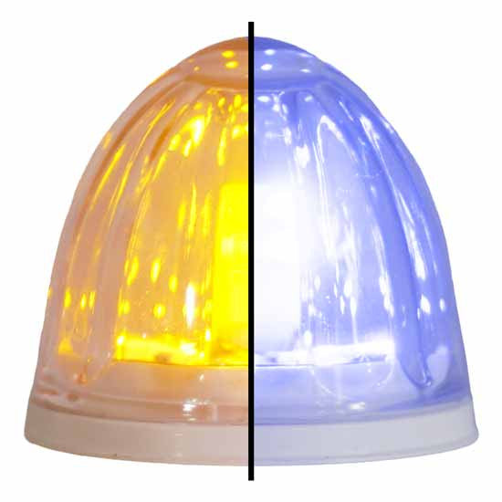 LEGENDARY 2 INCH WATERMELON LIGHT GLASS LENS TWO COLORS CLEAR LENS WITH  LED 4 WIRE PC BASE GROMMETT MOUNT NOT INCLUDED