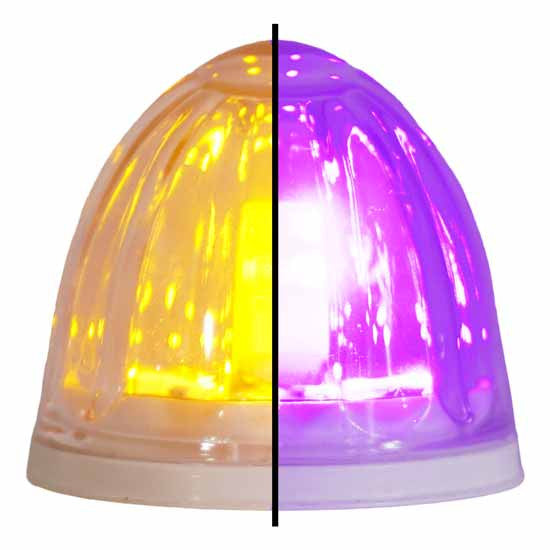 LEGENDARY 2 INCH WATERMELON LIGHT GLASS LENS TWO COLORS CLEAR LENS WITH  LED 4 WIRE PC BASE GROMMETT MOUNT NOT INCLUDED