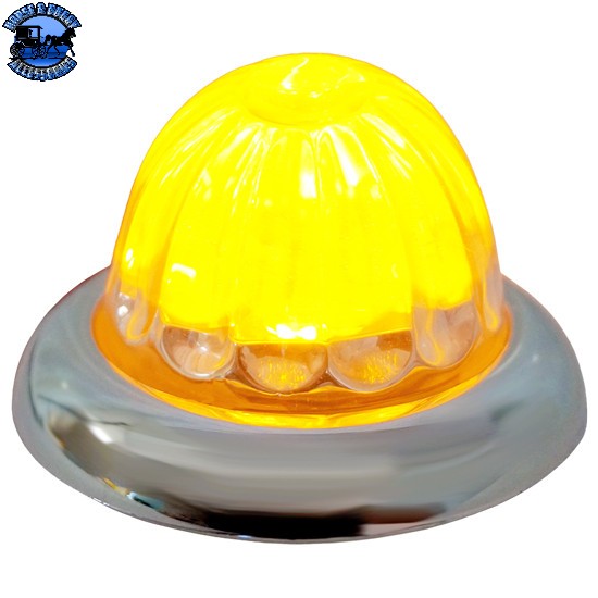 #11002CA-23 Legendary 1-1/2 Inch Watermelon Light, Stud Mount - Amber LED / Clear Glass Lens