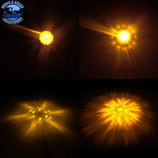 #11002CA-23 Legendary 1-1/2 Inch Watermelon Light, Stud Mount - Amber LED / Clear Glass Lens