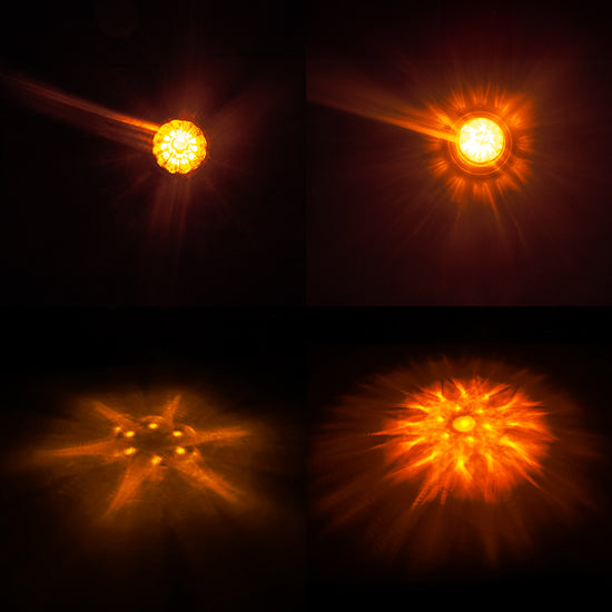 Legendary 3-1/2 Glass Watermelon Dark Amber 3 Wire Dual Function Stainless Steel Bezel LED Light - Each