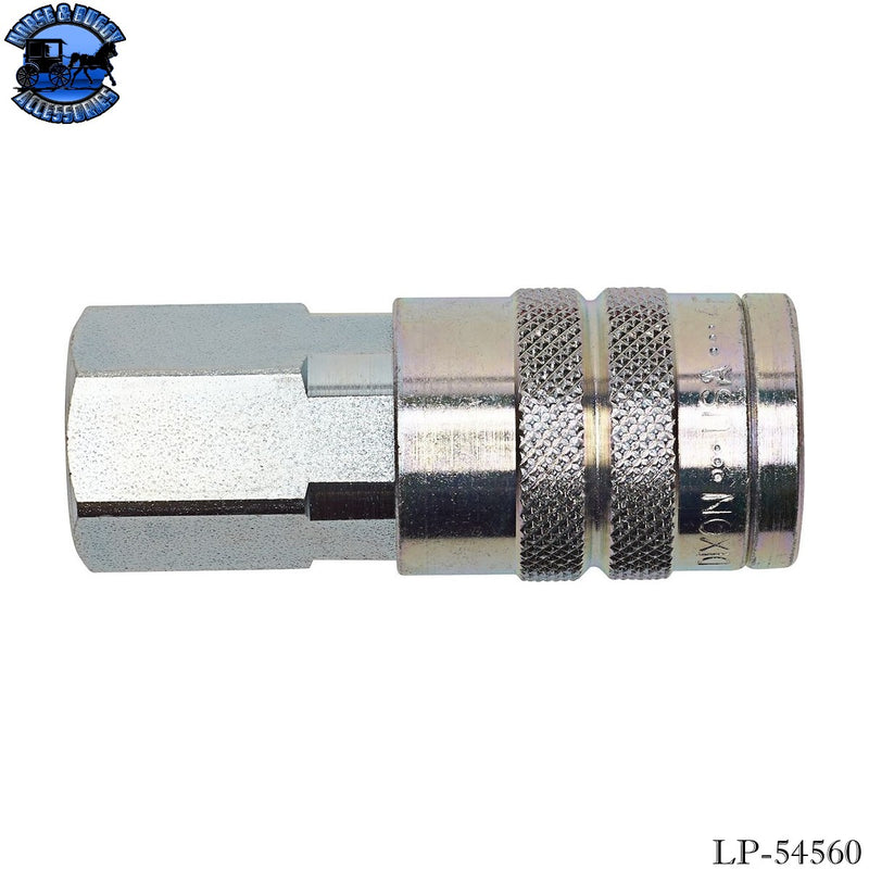 LP-54560 Heavy-Duty Quick Disconnect Coupler, Steel, Tru-Flate Design, Female NPTF, 1/2" Body Size, 1/2-14" Thread Size