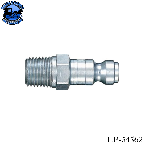 LP-54562 Heavy-Duty Quick Disconnect Plug, Steel, Tru-Flate Design, Male NPTF, 1/4" Body Size, 1/2-18" Thread Size