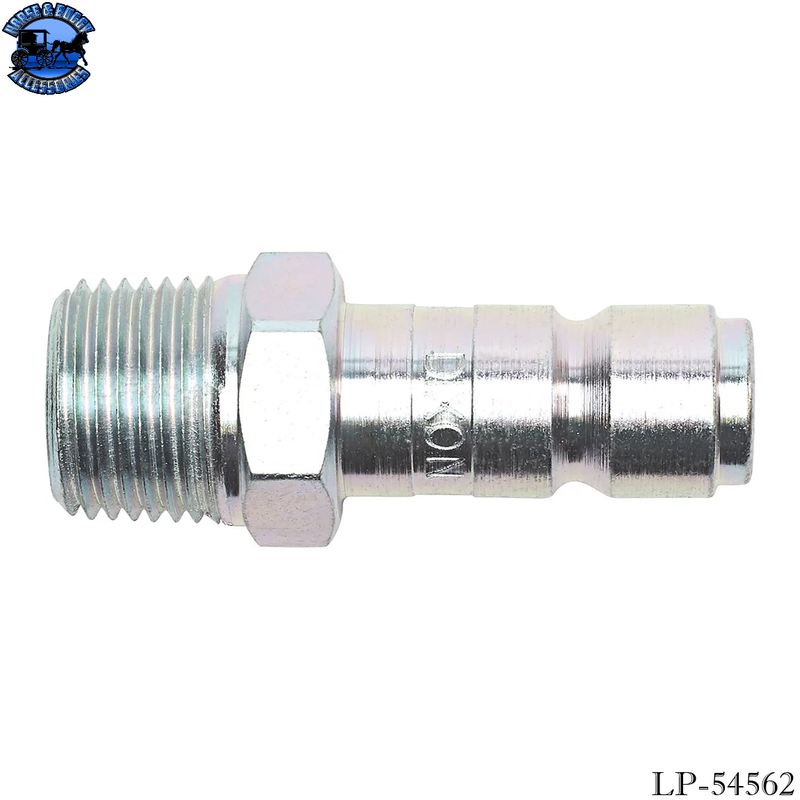 LP-54562 Heavy-Duty Quick Disconnect Plug, Steel, Tru-Flate Design, Male NPTF, 1/4" Body Size, 1/2-18" Thread Size