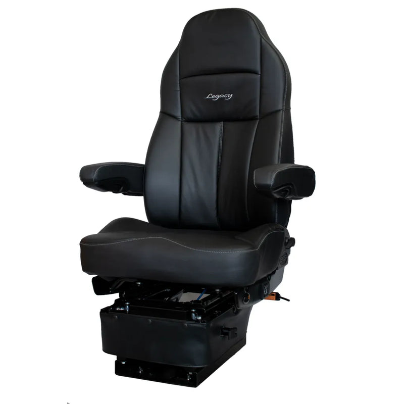 #188409MWH61 Legacy Lo Seat W/ High Back, Low Base,  Armrests, Heat - DuraLeather Black seat Black