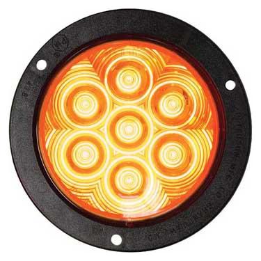 824A-7 4" Amber LED Stop/Turn/Tail, Round, Flange-Mount 4" ROUND Sandy Brown