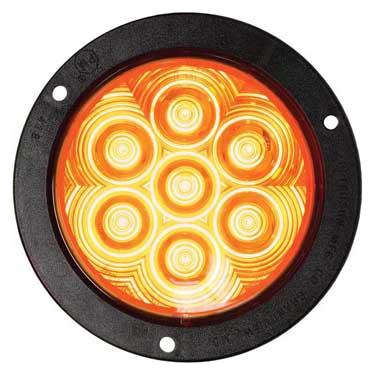 Sandy Brown 824A-7 4" Amber LED Stop/Turn/Tail, Round, Flange-Mount 4" ROUND