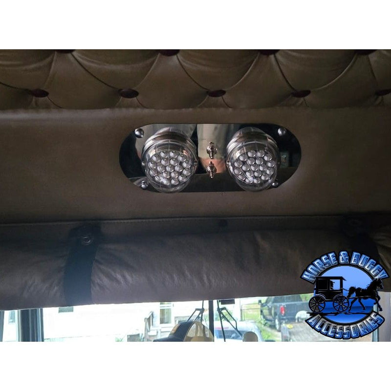 KW/Pete - Above Door Interior Dome Light Plate - 2 Watermelon Light Holes, 2 Switch Hole #SS-1006