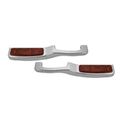 #PDH579  Aluminum and Rosewood Door Handle/Armrest without Fingergrips DOOR HANDLE Dark Gray