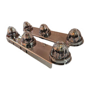 SS-1711 FRONT PETERBILT RADIUS STYLE FOR 15" AIR CLEANER w/(3) HOLES (SOLD IN PAIRS) (Lights not included) FRONT AIR CLEANER LIGHT BAR Dim Gray