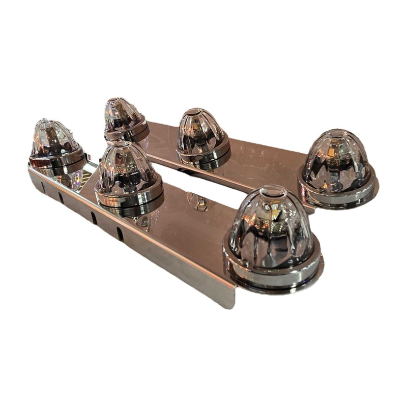 SS-1711 FRONT PETERBILT RADIUS STYLE FOR 15" AIR CLEANER w/(3) HOLES (SOLD IN PAIRS) (Lights not included) FRONT AIR CLEANER LIGHT BAR Dim Gray